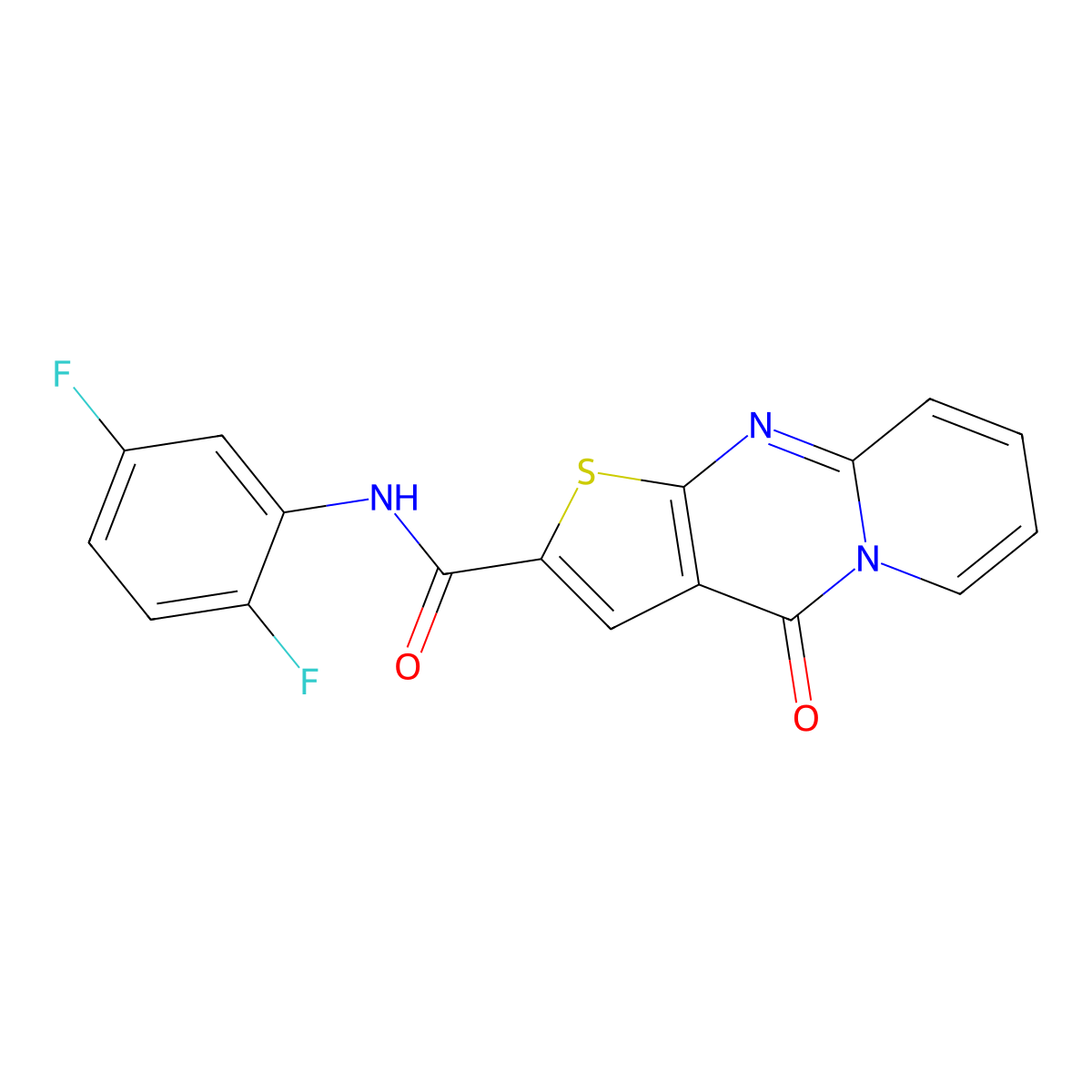 N-(2,5-difluorophenyl)-2-oxo-6-thia-1,8-diazatricyclo[7.4.0.0^{3,7}]trideca-3(7),4,8,10,12-pentaene-5-carboxamide molecular structure, CAS 690251-58-2