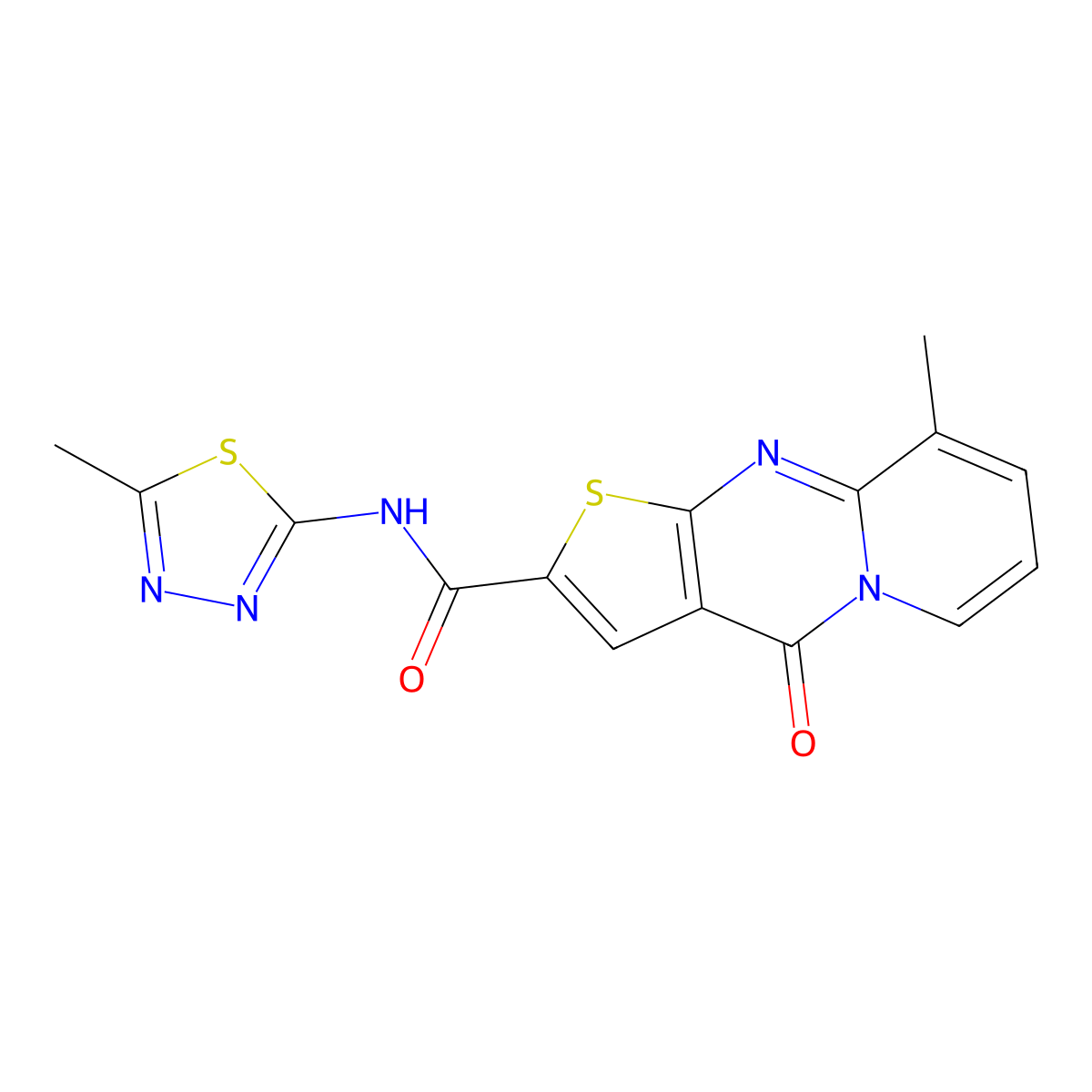 9-methyl-N-(5-methyl-1,3,4-thiadiazol-2-yl)-4-oxo-4H-pyrido[1,2-a]thieno[2,3-d]pyrimidine-2-carboxamide molecular structure, CAS 690251-86-6