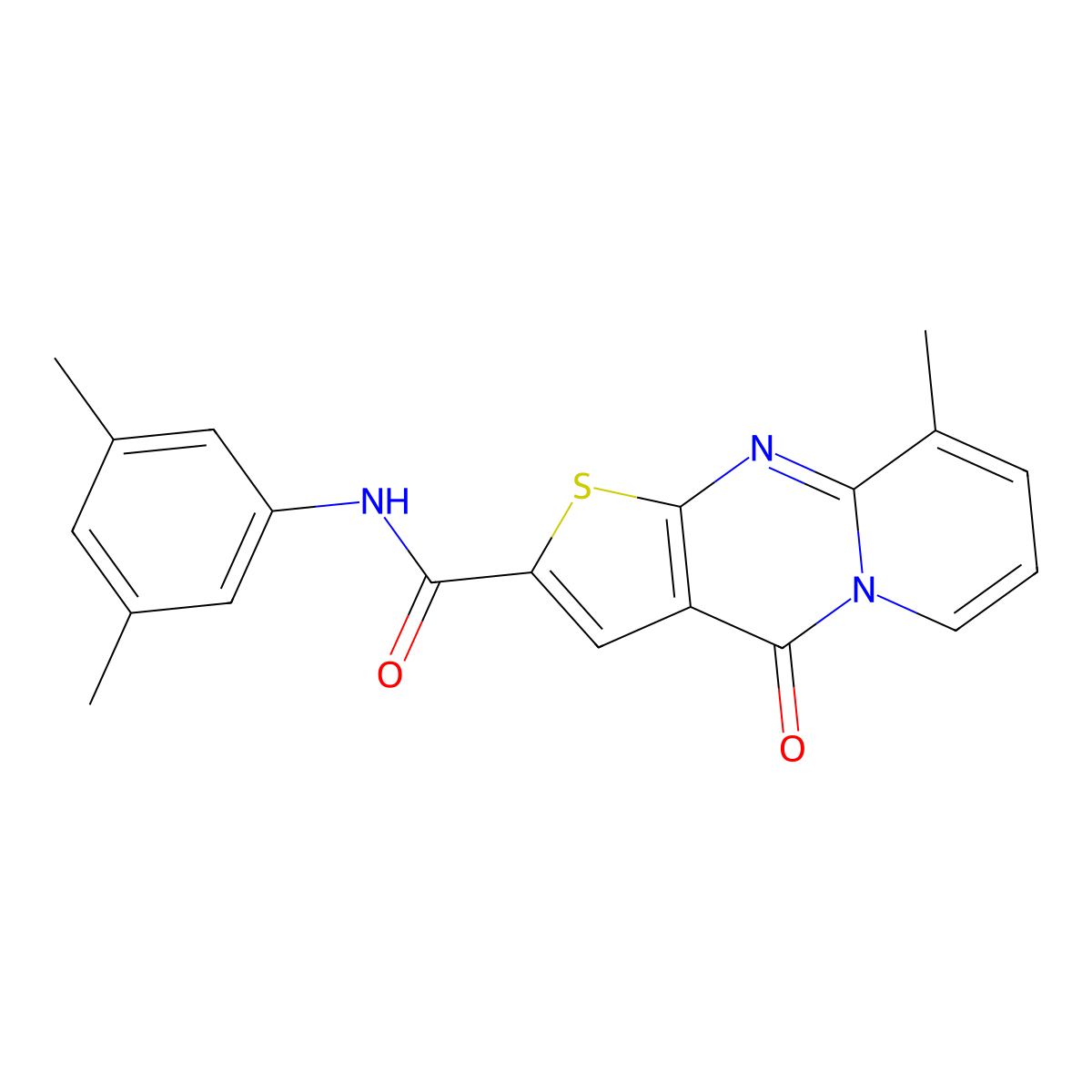 N-(3,5-dimethylphenyl)-9-methyl-4-oxo-4H-pyrido[1,2-a]thieno[2,3-d]pyrimidine-2-carboxamide molecular structure, CAS 690251-89-9