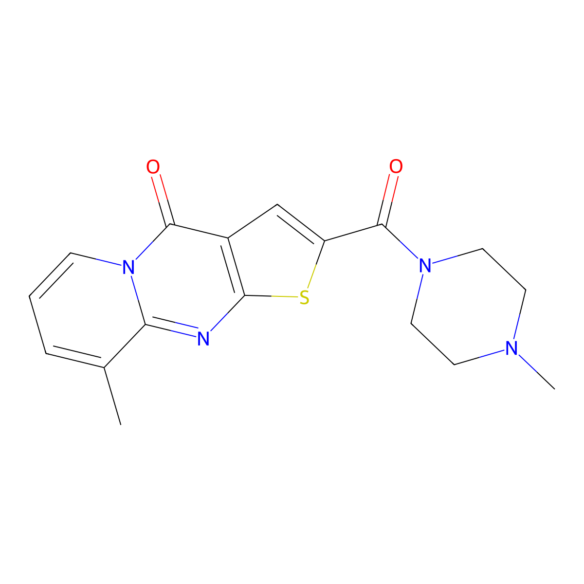 9-methyl-2-(4-methylpiperazine-1-carbonyl)-4H-pyrido[1,2-a]thieno[2,3-d]pyrimidin-4-one molecular structure, CAS 690251-91-3
