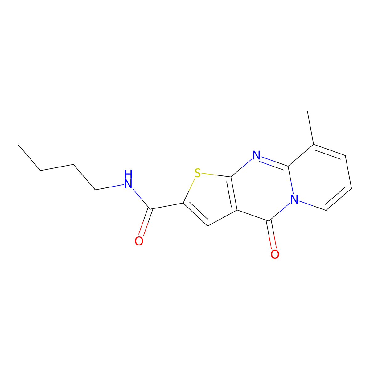 N-butyl-9-methyl-4-oxo-4H-pyrido[1,2-a]thieno[2,3-d]pyrimidine-2-carboxamide molecular structure, CAS 690251-95-7