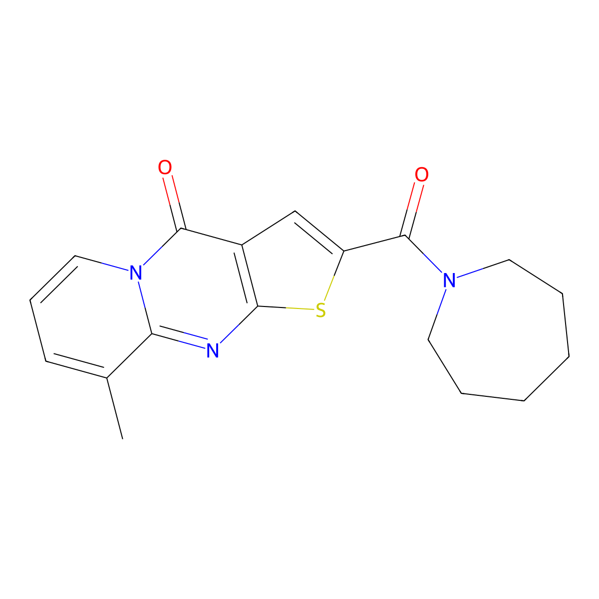 2-(azepane-1-carbonyl)-9-methyl-4H-pyrido[1,2-a]thieno[2,3-d]pyrimidin-4-one molecular structure, CAS 690252-02-9