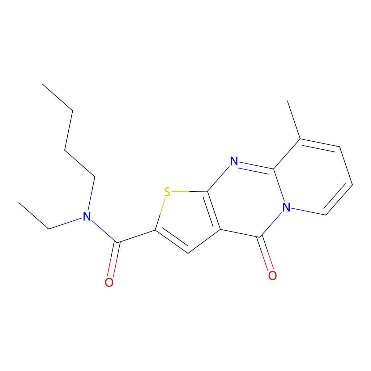N-butyl-N-ethyl-9-methyl-4-oxo-4H-pyrido[1,2-a]thieno[2,3-d]pyrimidine-2-carboxamide molecular structure, CAS 690252-14-3