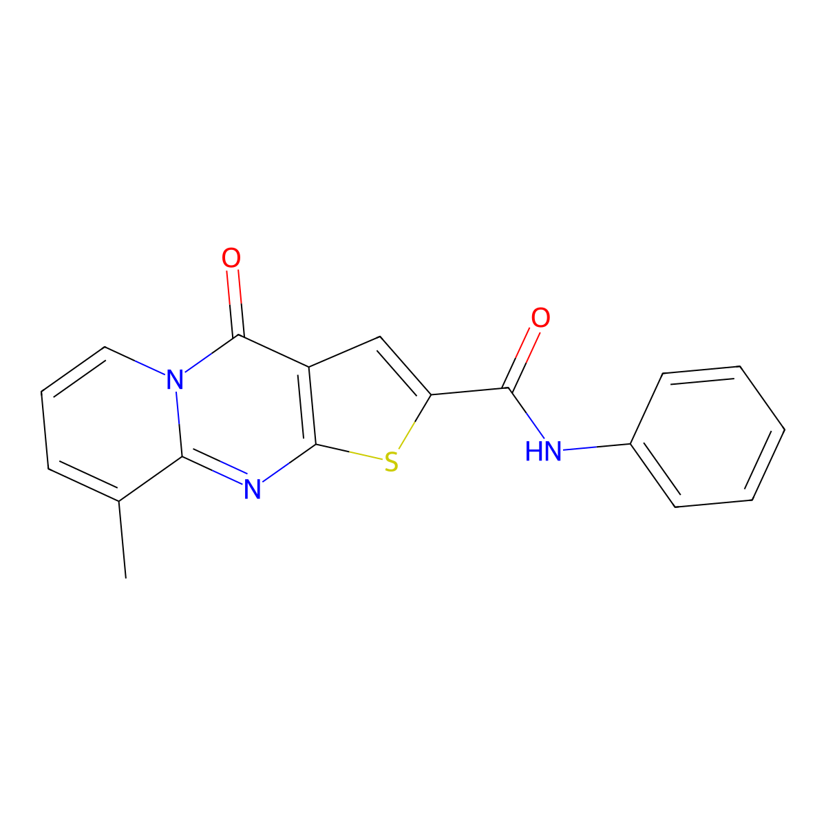 9-methyl-4-oxo-N-phenyl-4H-pyrido[1,2-a]thieno[2,3-d]pyrimidine-2-carboxamide molecular structure, CAS 690252-62-1