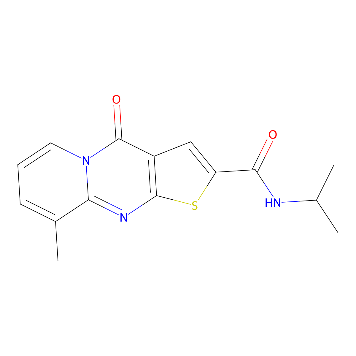 9-methyl-4-oxo-N-(propan-2-yl)-4H-pyrido[1,2-a]thieno[2,3-d]pyrimidine-2-carboxamide molecular structure, CAS 690252-74-5
