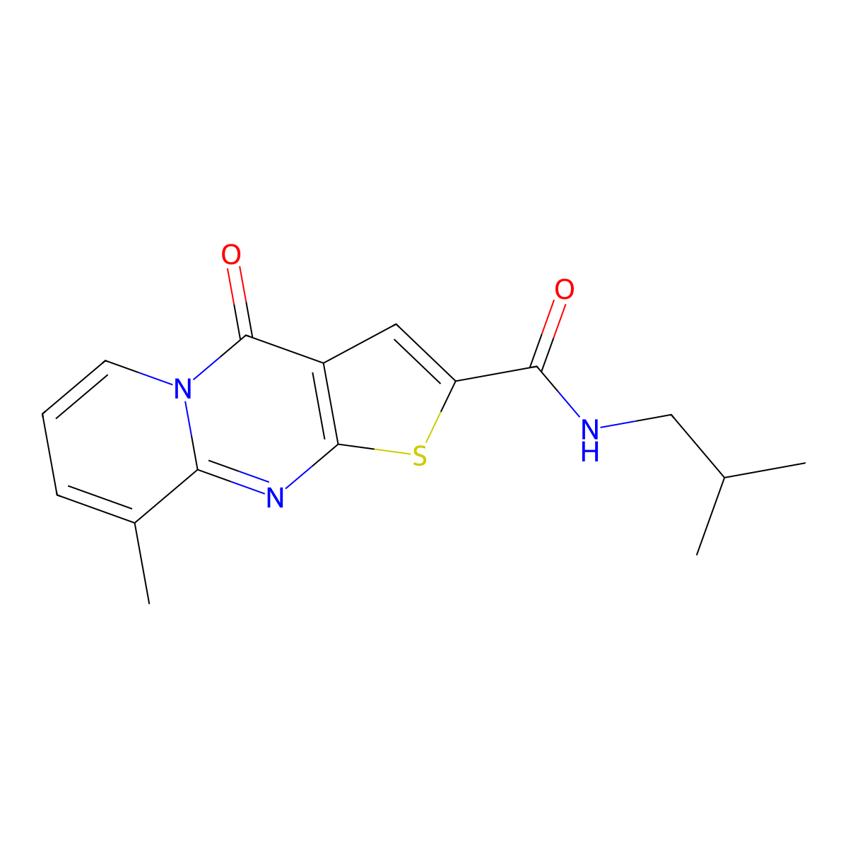 N-isobutyl-9-methyl-4-oxo-4H-pyrido[1,2-a]thieno[2,3-d]pyrimidine-2-carboxamide molecular structure, CAS 690252-75-6