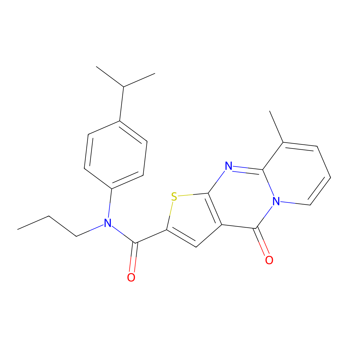 N-(4-isopropylphenyl)-9-methyl-4-oxo-N-propyl-4H-pyrido[1,2-a]thieno[2,3-d]pyrimidine-2-carboxamide molecular structure, CAS 690253-03-3
