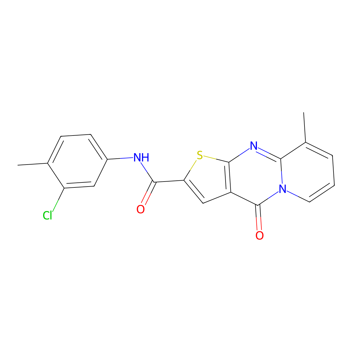 N-(3-chloro-4-methylphenyl)-9-methyl-4-oxo-4H-pyrido[1,2-a]thieno[2,3-d]pyrimidine-2-carboxamide molecular structure, CAS 690253-21-5