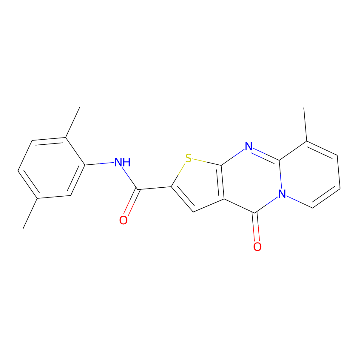 N-(2,5-dimethylphenyl)-9-methyl-4-oxo-4H-pyrido[1,2-a]thieno[2,3-d]pyrimidine-2-carboxamide molecular structure, CAS 690253-24-8