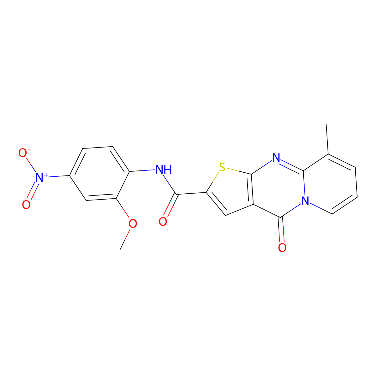N-(2-methoxy-4-nitrophenyl)-9-methyl-4-oxo-4H-pyrido[1,2-a]thieno[2,3-d]pyrimidine-2-carboxamide molecular structure, CAS 690253-32-8