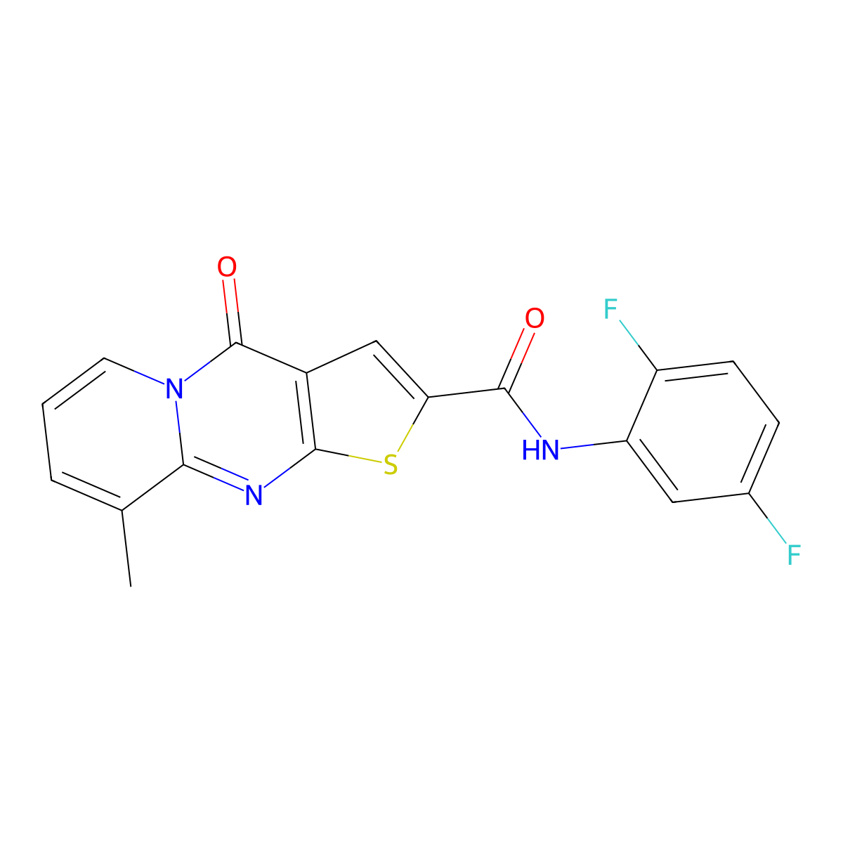 N-(2,5-difluorophenyl)-9-methyl-4-oxo-4H-pyrido[1,2-a]thieno[2,3-d]pyrimidine-2-carboxamide molecular structure, CAS 690253-58-8