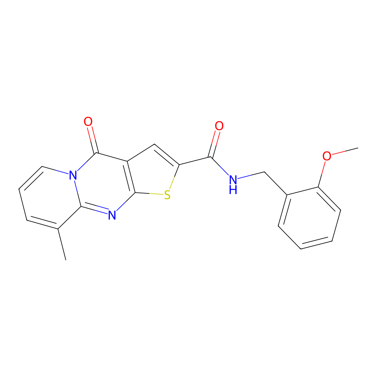 N-(2-methoxybenzyl)-9-methyl-4-oxo-4H-pyrido[1,2-a]thieno[2,3-d]pyrimidine-2-carboxamide molecular structure, CAS 690253-59-9