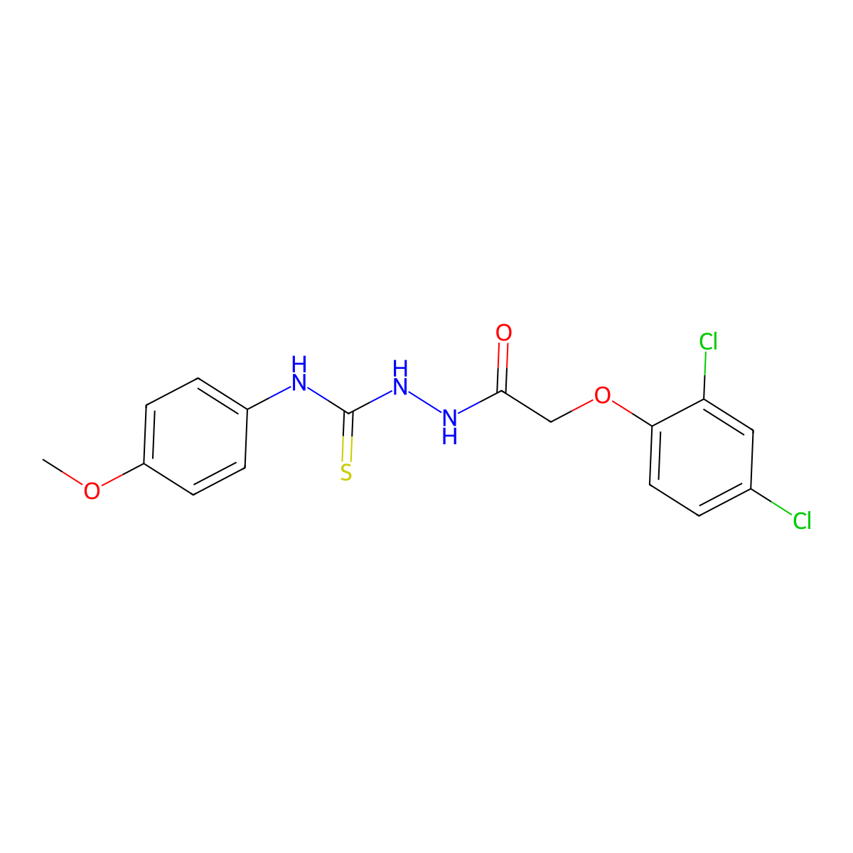 1-[[2-(2,4-Dichlorophenoxy)-1-oxoethyl]amino]-3-(4-methoxyphenyl)thiourea molecular structure, CAS 69026-42-2