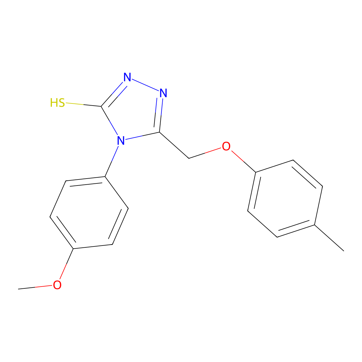 4-(4-Methoxy-phenyl)-5-p-tolyloxymethyl-4H-[1,2,4]triazole-3-thiol molecular structure, CAS 69026-68-2