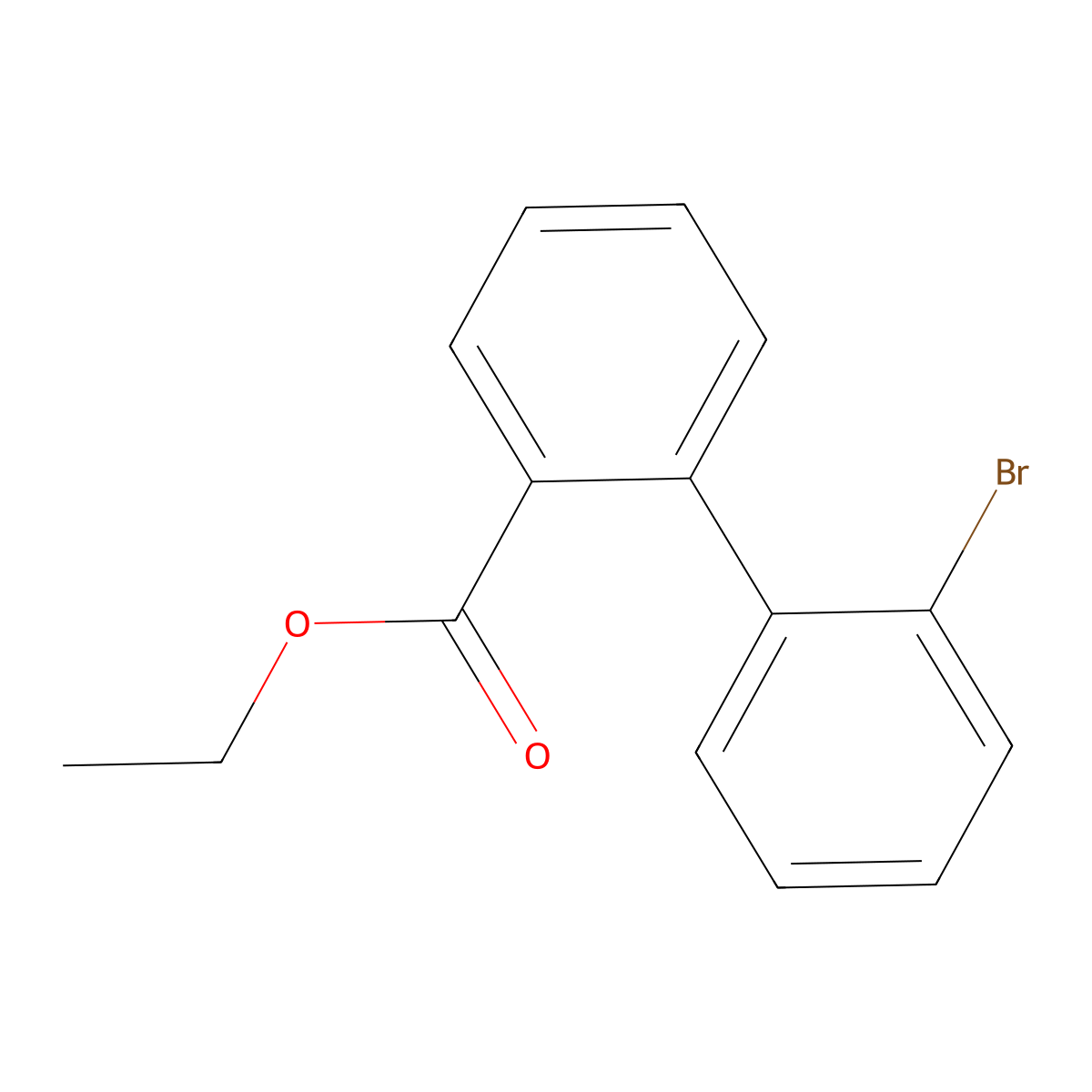 Ethyl 2'-bromo-2-biphenylcarboxylate molecular structure, CAS 690260-87-8