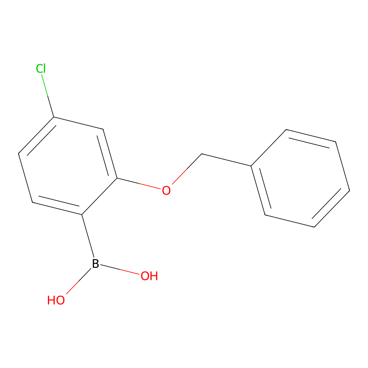 (2-(Benzyloxy)-4-chlorophenyl)boronic acid molecular structure, CAS 690261-60-0