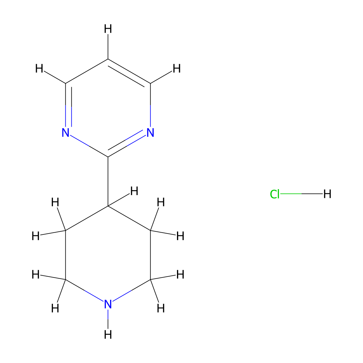 2-(Piperidin-4-yl)pyrimidine hydrochloride molecular structure, CAS 690261-64-4