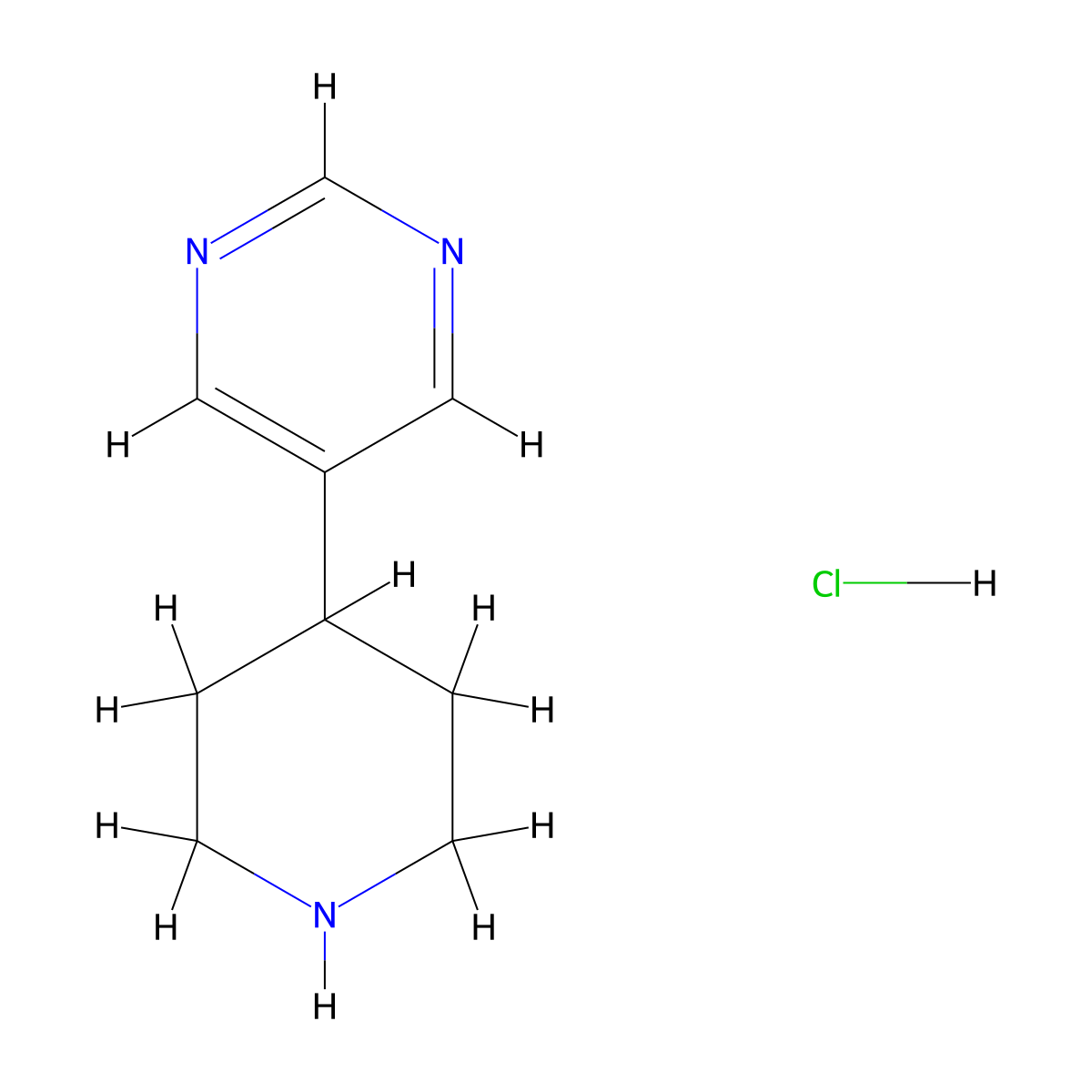 5-(Piperidin-4-yl)pyrimidine hydrochloride molecular structure, CAS 690261-65-5