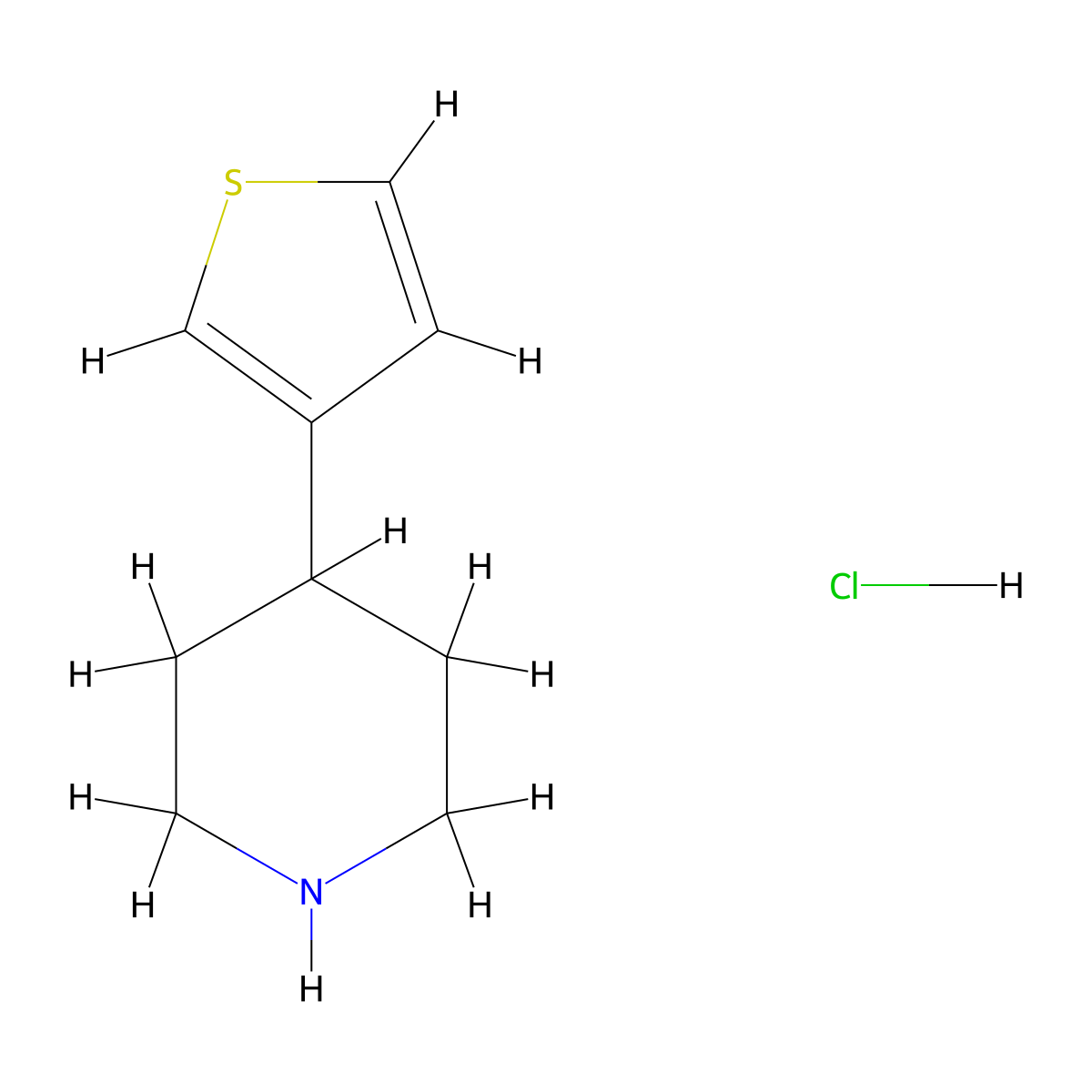 4-(Thiophen-3-yl)piperidine hydrochloride molecular structure, CAS 690261-76-8