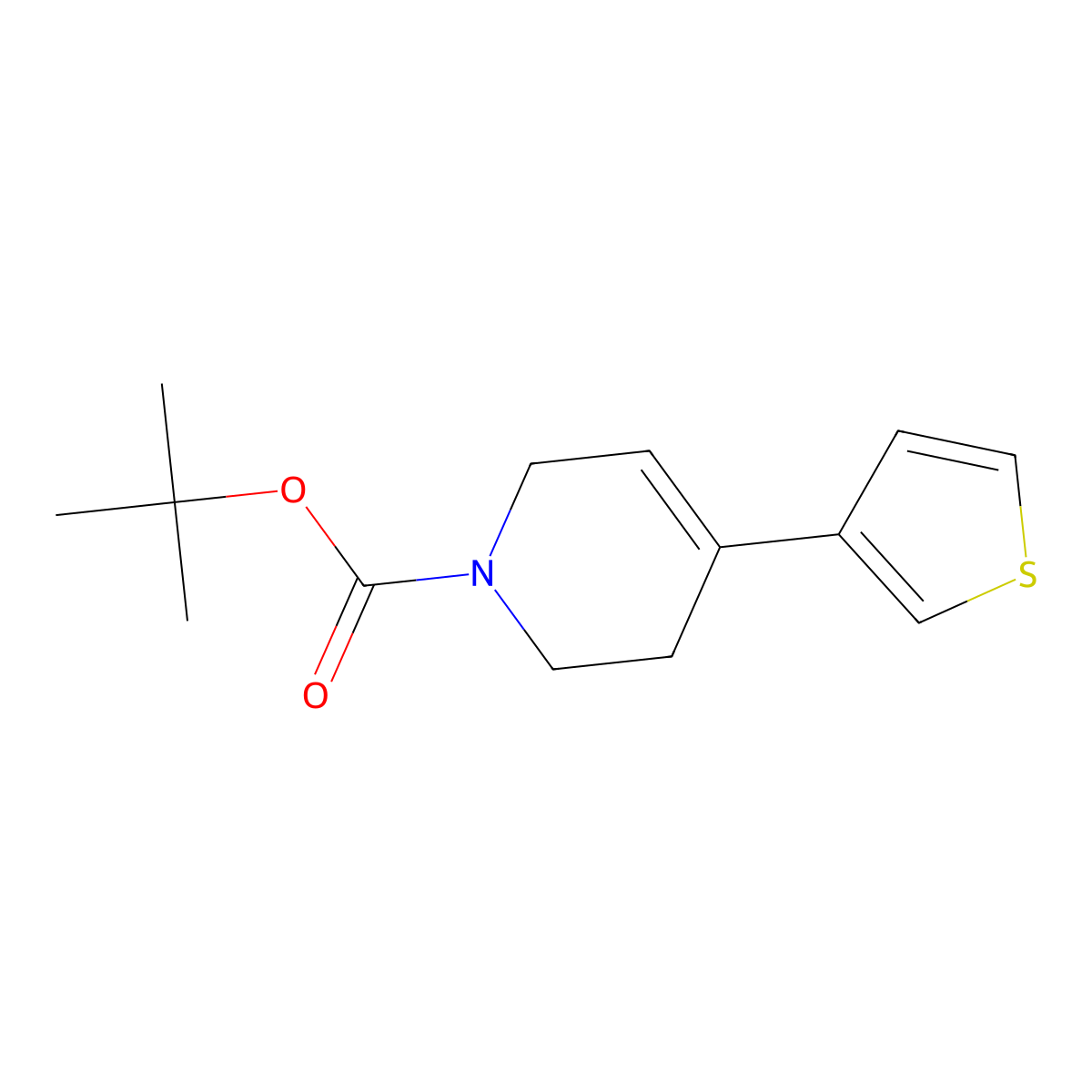 tert-butyl 4-(3-thienyl)-3,6-dihydropyridine-1(2H)-carboxylate molecular structure, CAS 690261-77-9