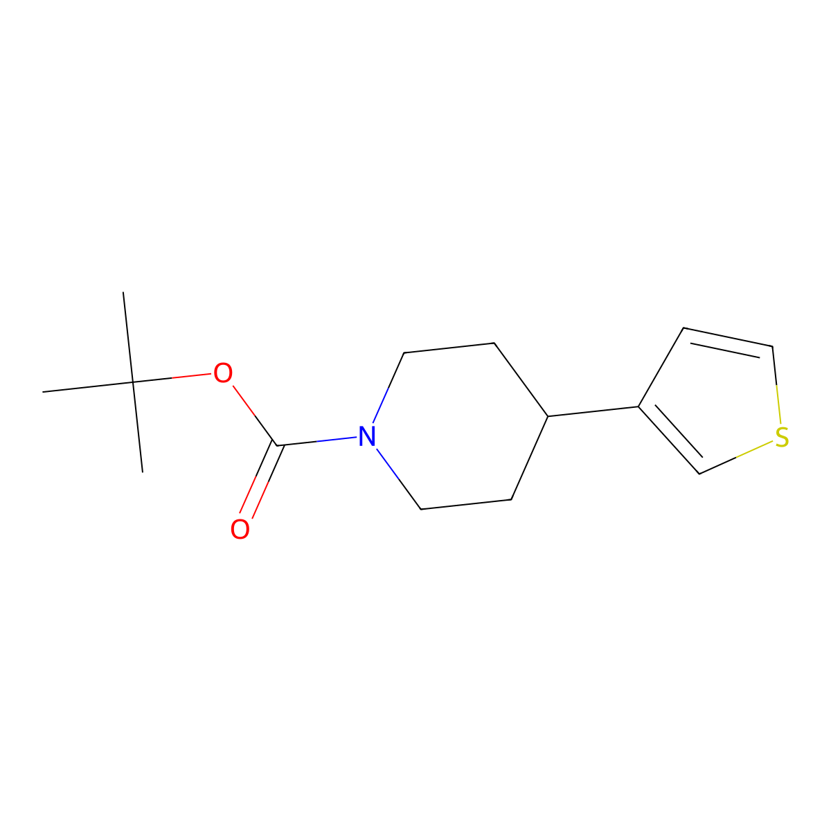 tert-Butyl 4-(thiophen-3-yl)piperidine-1-carboxylate molecular structure, CAS 690261-78-0