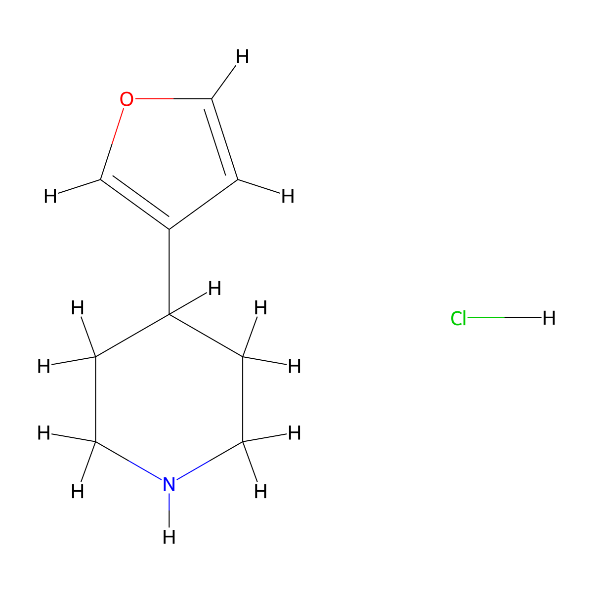 4-(Furan-3-yl)piperidine hydrochloride molecular structure, CAS 690261-79-1