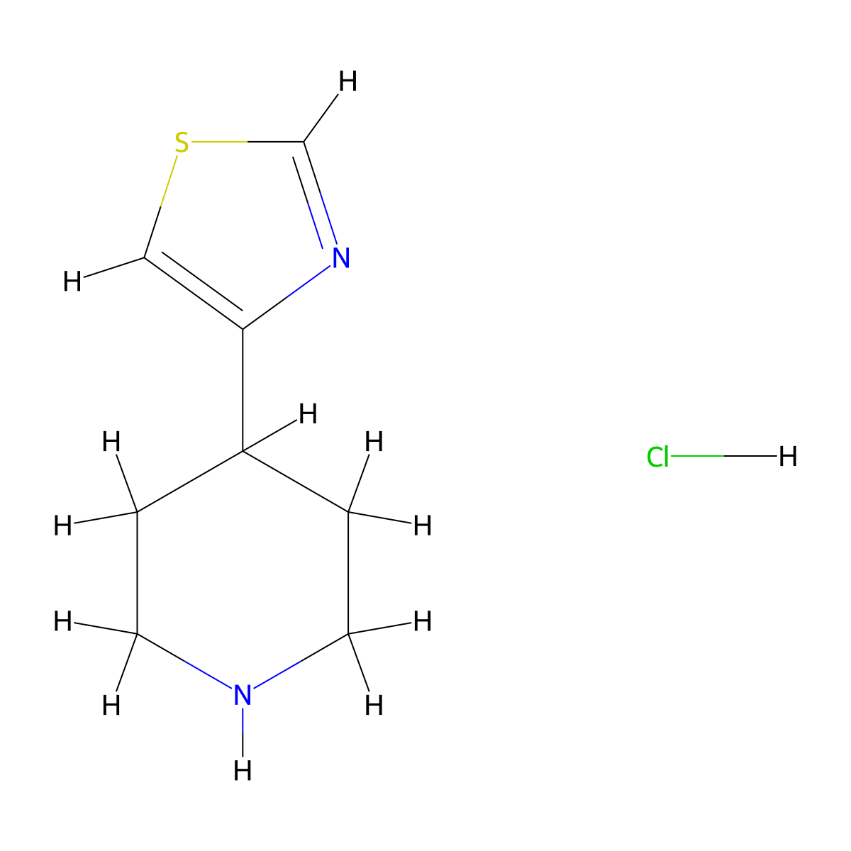 4-(1,3-Thiazol-4-yl)piperidine hydrochloride molecular structure, CAS 690261-80-4