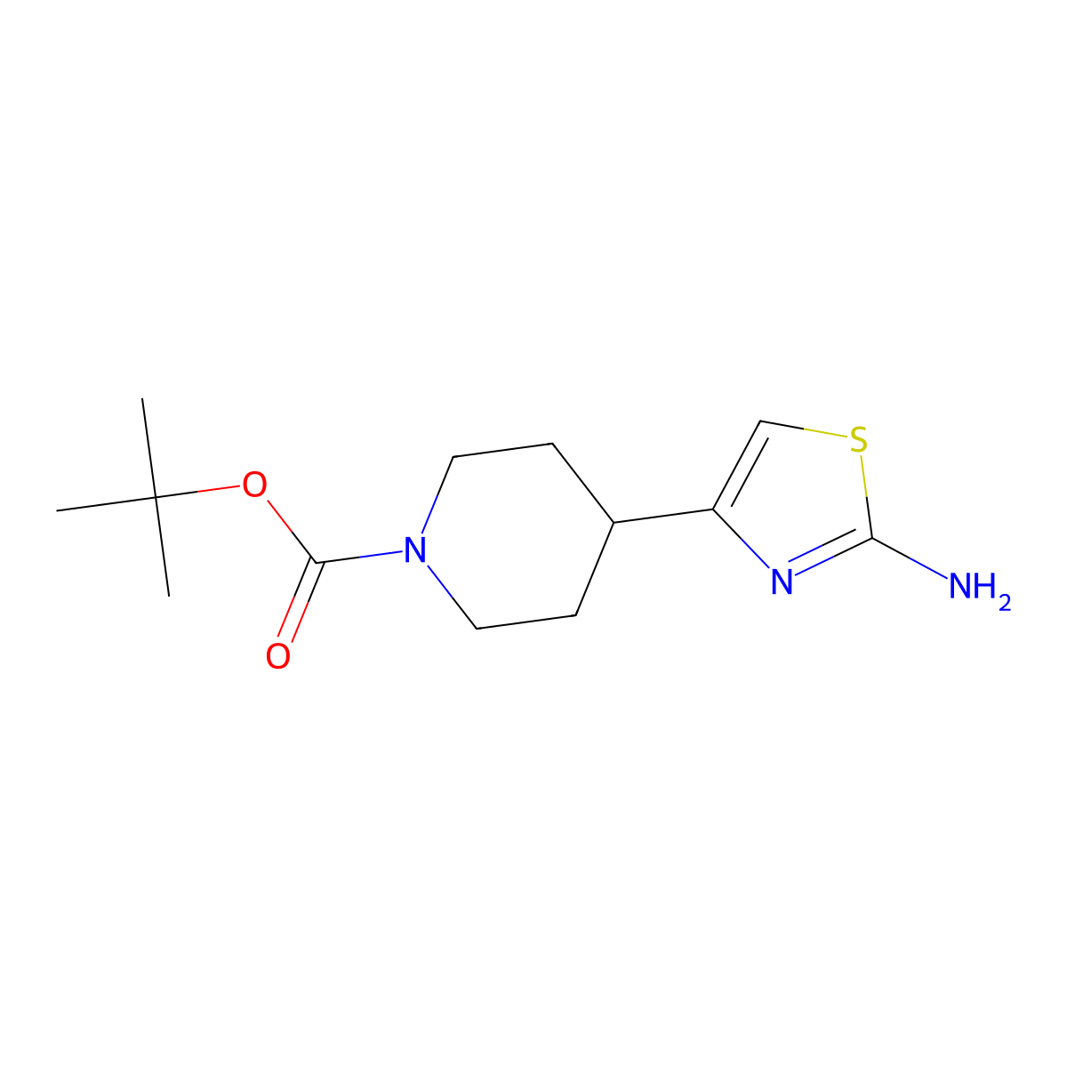 Tert-butyl 4-(2-amino-1,3-thiazol-4-yl)piperidine-1-carboxylate molecular structure, CAS 690261-84-8
