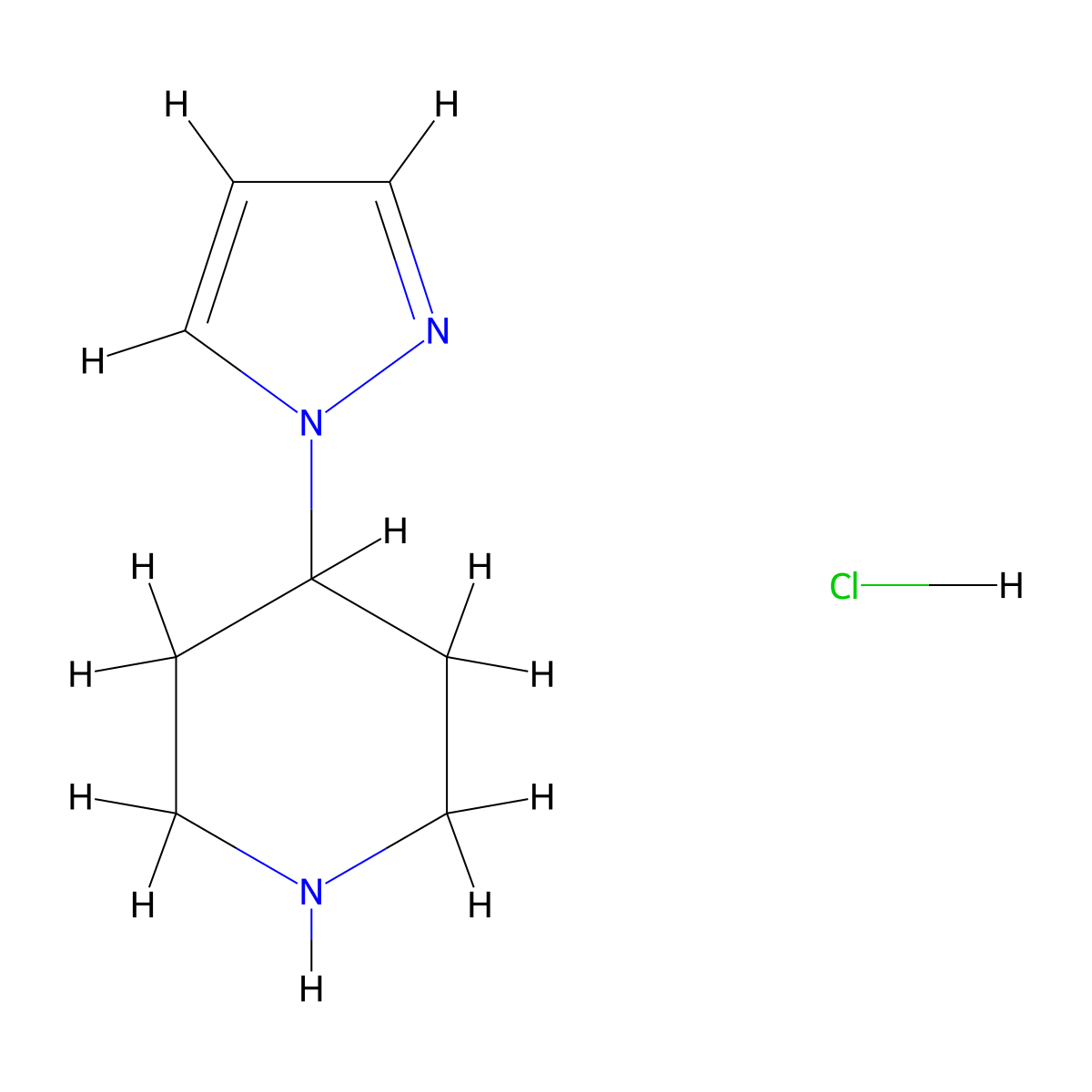 4-(1H-pyrazol-1-yl)piperidine hydrochloride molecular structure, CAS 690261-87-1