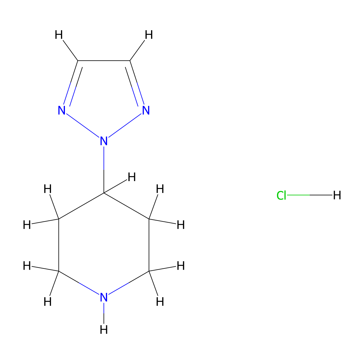 4-(2H-1,2,3-triazol-2-yl)piperidine hydrochloride molecular structure, CAS 690261-89-3