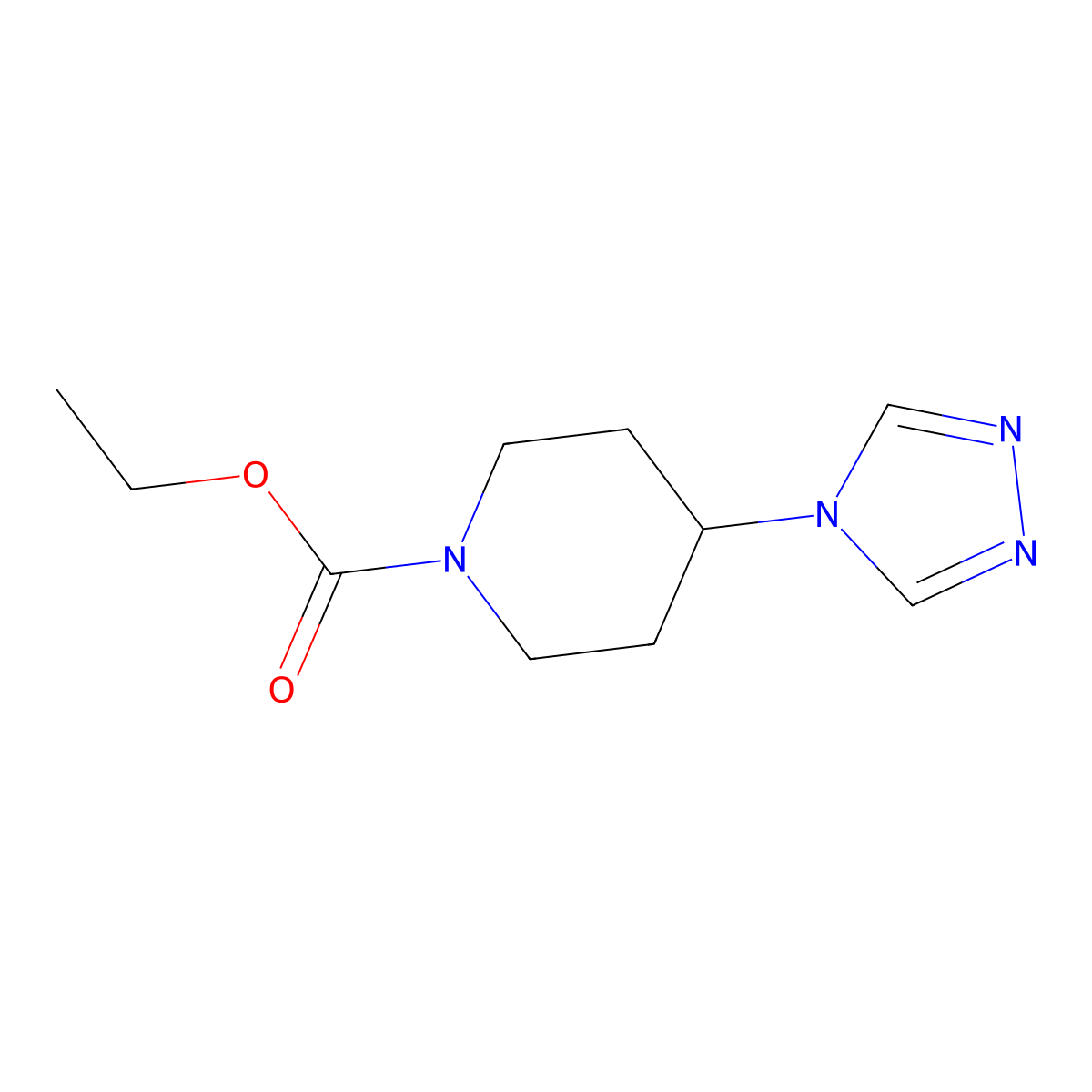 Ethyl 4-(4H-1,2,4-triazol-4-yl)-1-piperidinecarboxylate molecular structure, CAS 690261-93-9