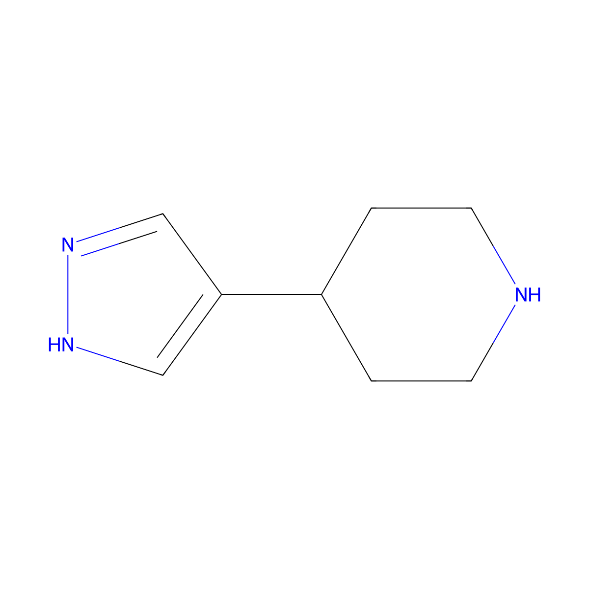 4-(1H-Pyrazol-4-yl)piperidine molecular structure, CAS 690261-94-0