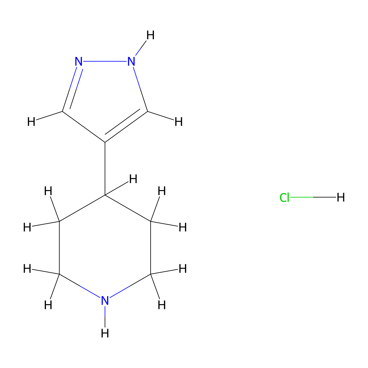 4-(1H-Pyrazol-4-YL)piperidine hydrochloride molecular structure, CAS 690261-96-2