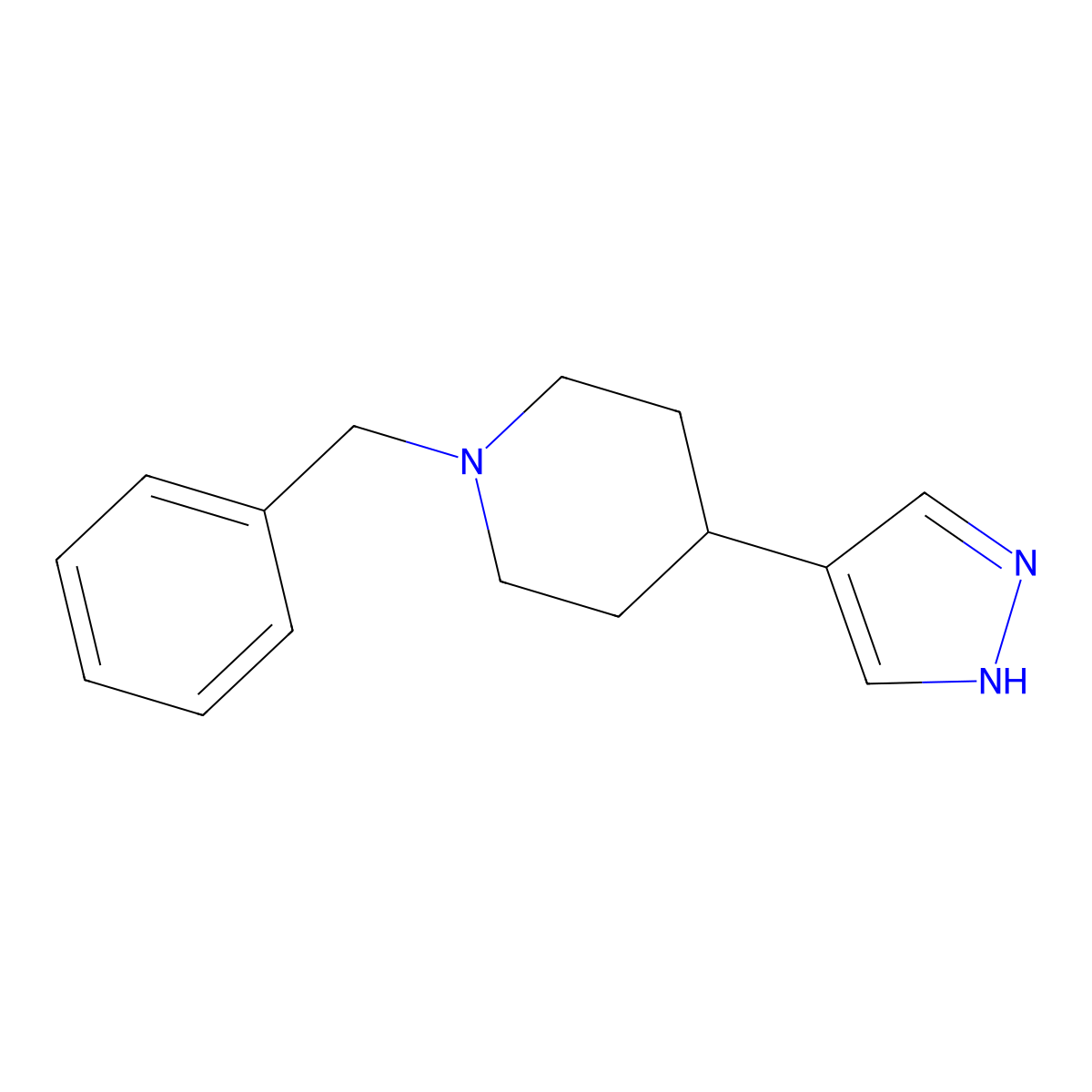 1-Benzyl-4-(1H-pyrazol-4-yl)piperidine molecular structure, CAS 690261-97-3
