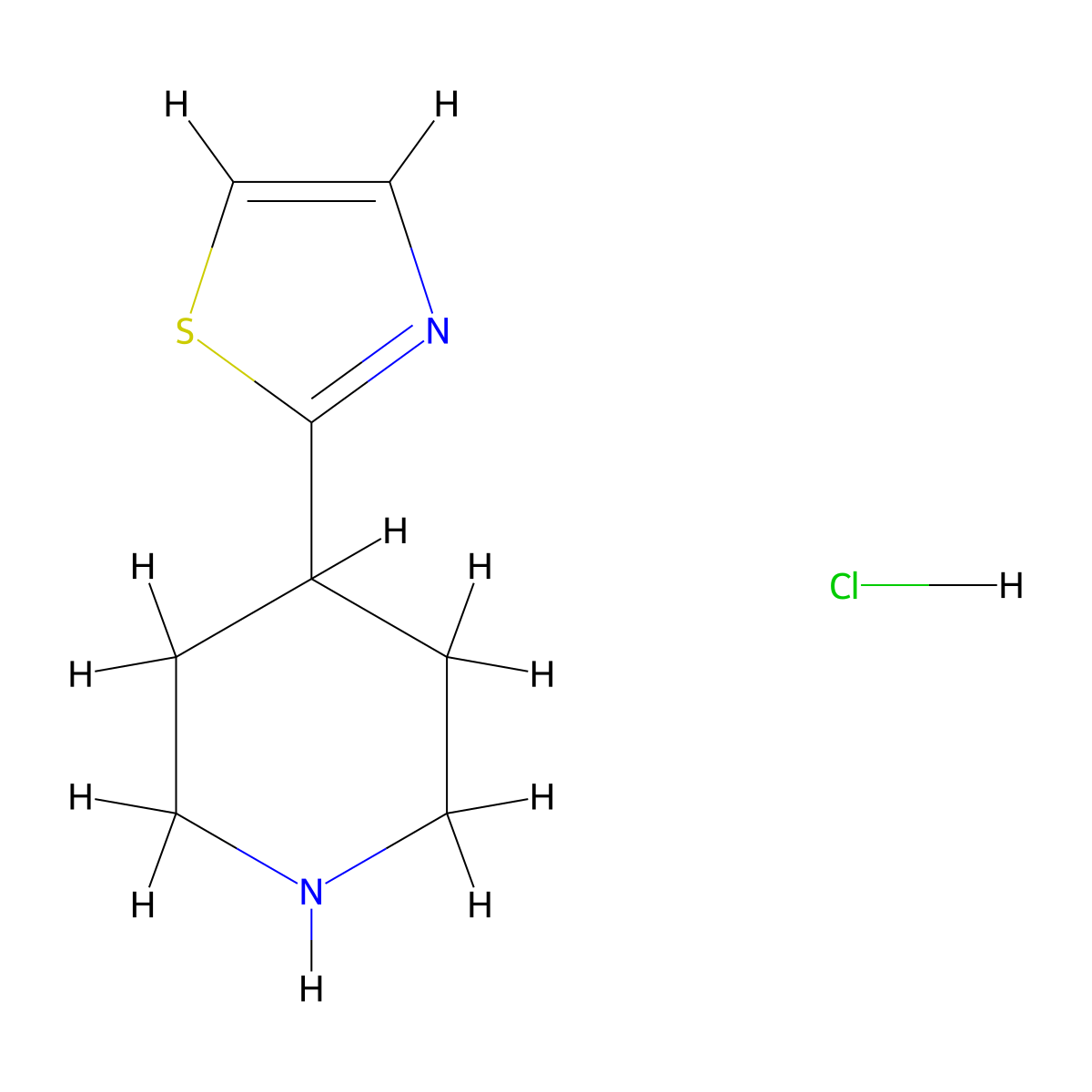 4-(1,3-Thiazol-2-yl)piperidine hydrochloride molecular structure, CAS 690262-03-4