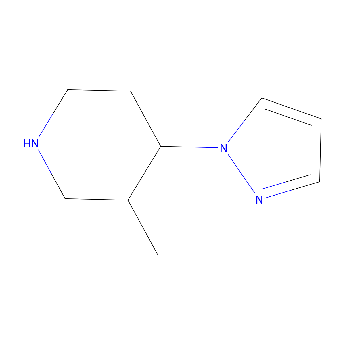 3-methyl-4-(1H-pyrazol-1-yl)Piperidine molecular structure, CAS 690262-69-2