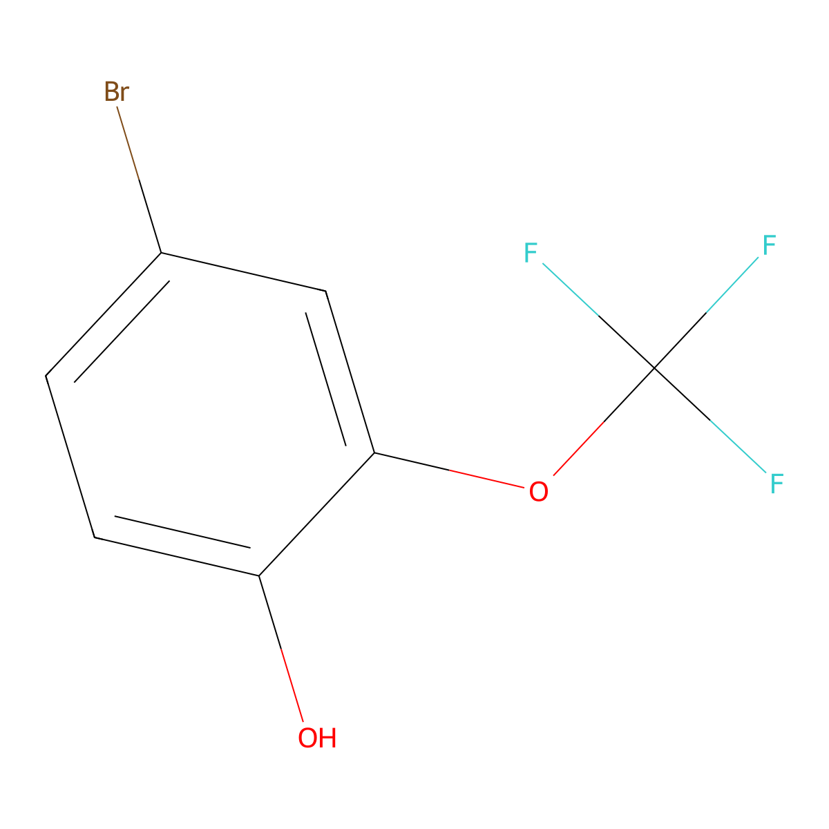 4-Bromo-2-(trifluoromethoxy)phenol molecular structure, CAS 690264-39-2