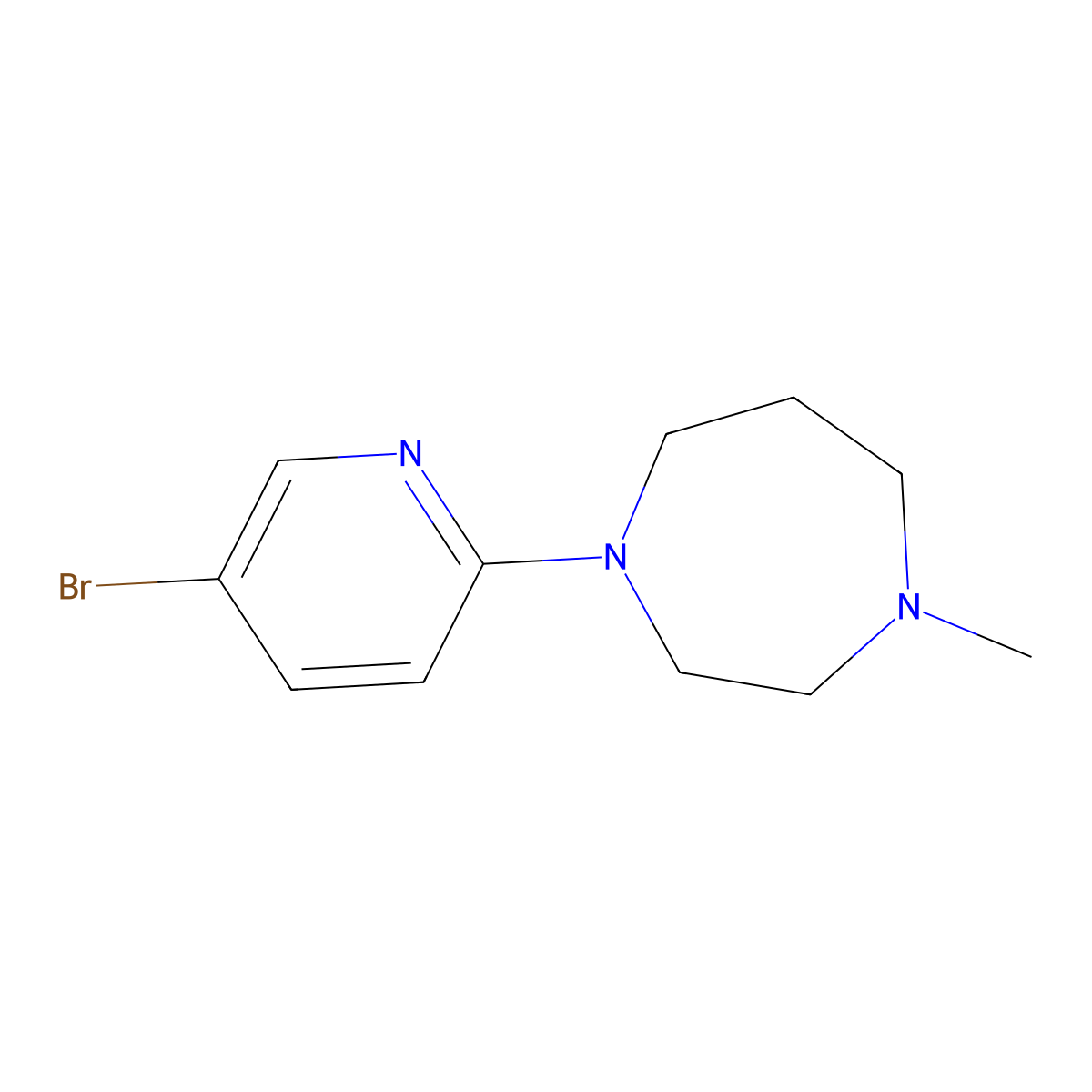 1-(5-Bromopyridin-2-yl)-4-methyl-1,4-diazepane molecular structure, CAS 690264-73-4