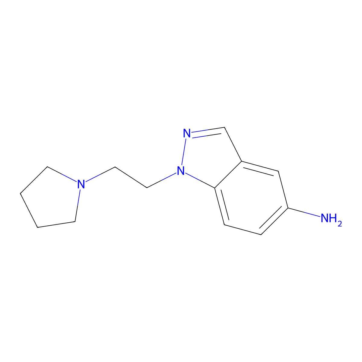 1-(2-Pyrrolidin-1-YL-ethyl)-1H-indazol-5-ylamine molecular structure, CAS 690265-60-2