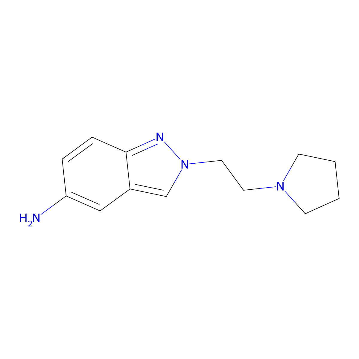 2-(2-pyrrolidin-1-ylethyl)-2H-indazol-5-amine molecular structure, CAS 690265-64-6