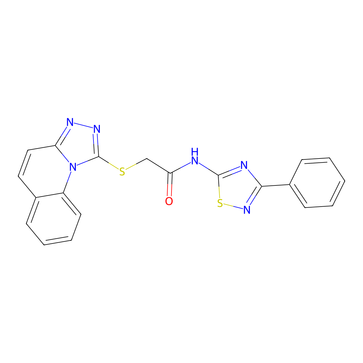 N-(3-phenyl-1,2,4-thiadiazol-5-yl)-2-{[1,2,4]triazolo[4,3-a]quinolin-1-ylsulfanyl}acetamide molecular structure, CAS 690271-51-3