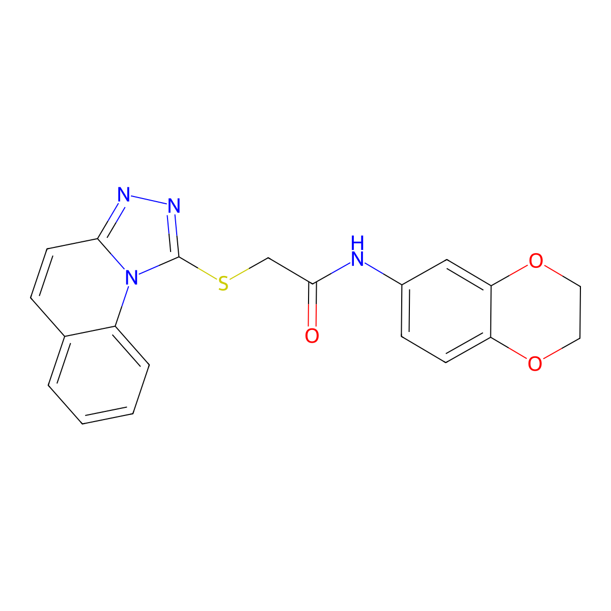N-(2,3-Dihydro-1,4-benzodioxin-6-YL)-2-{[1,2,4]triazolo[4,3-A]quinolin-1-ylsulfanyl}acetamide molecular structure, CAS 690271-52-4