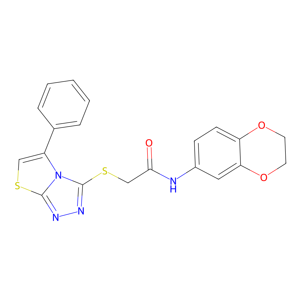 N-(2,3-dihydro-1,4-benzodioxin-6-yl)-2-[(5-phenyl-[1,3]thiazolo[2,3-c][1,2,4]triazol-3-yl)sulfanyl]acetamide molecular structure, CAS 690271-67-1