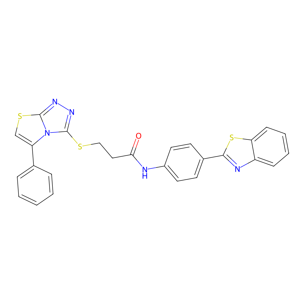 N-(4-(benzo[d]thiazol-2-yl)phenyl)-3-((5-phenylthiazolo[2,3-c][1,2,4]triazol-3-yl)thio)propanamide molecular structure, CAS 690271-76-2