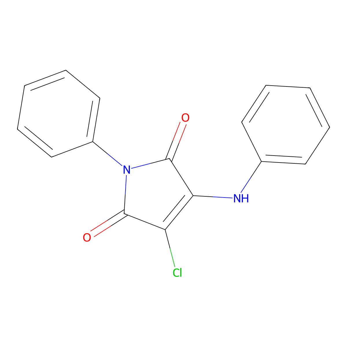 1H-Pyrrole-2,5-dione, 3-chloro-1-phenyl-4-(phenylamino)- molecular structure, CAS 6903-92-0