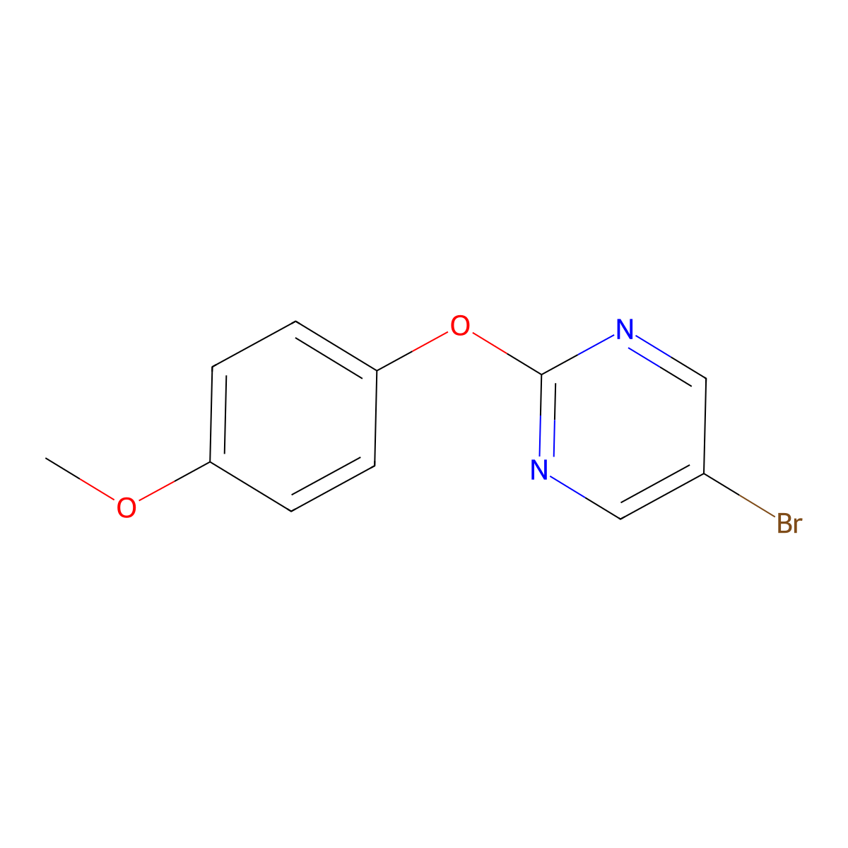 5-Bromo-2-(4-methoxyphenoxy)pyrimidine molecular structure, CAS 69033-87-0
