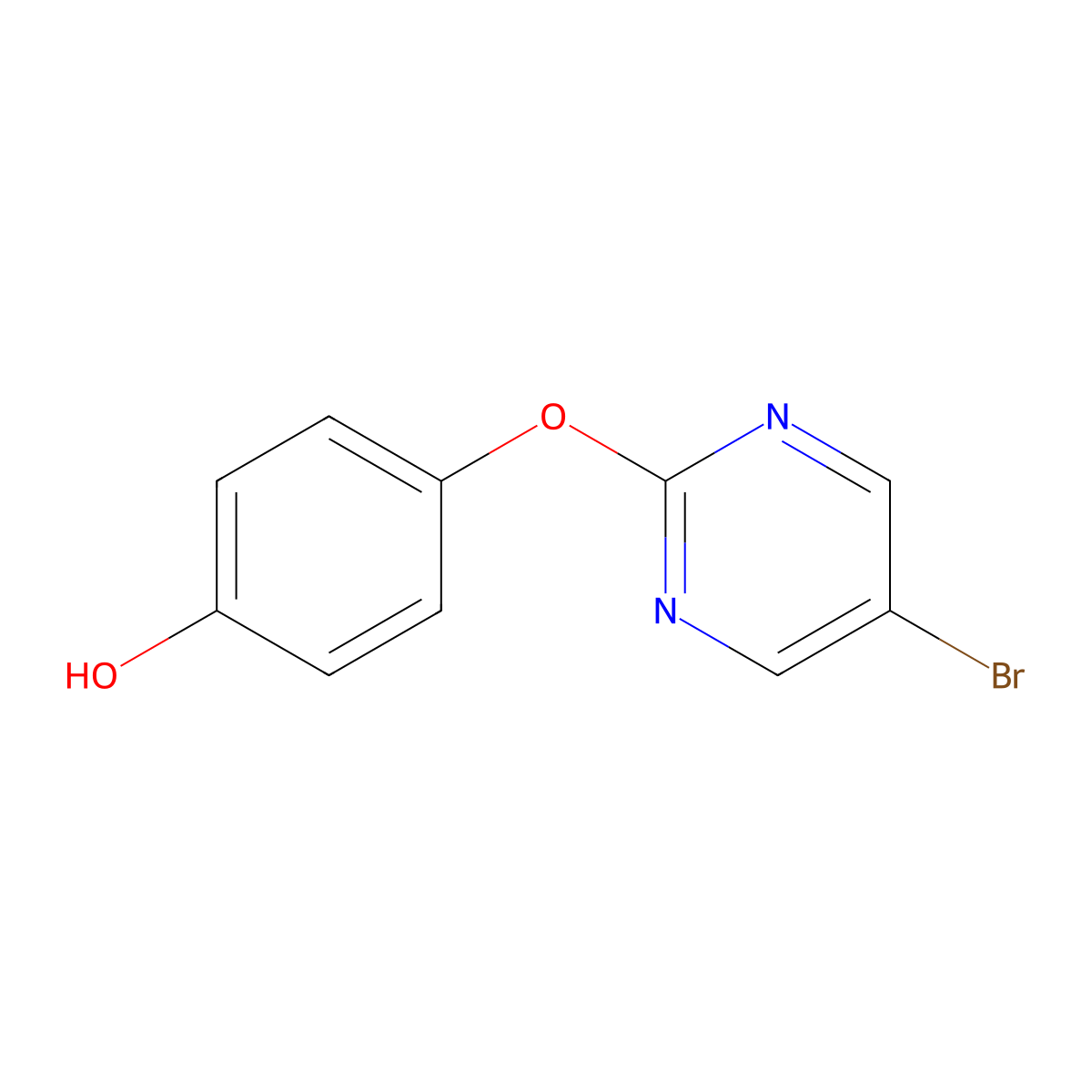 4-[(5-Bromopyrimidin-2-yl)oxy]phenol molecular structure, CAS 69033-88-1