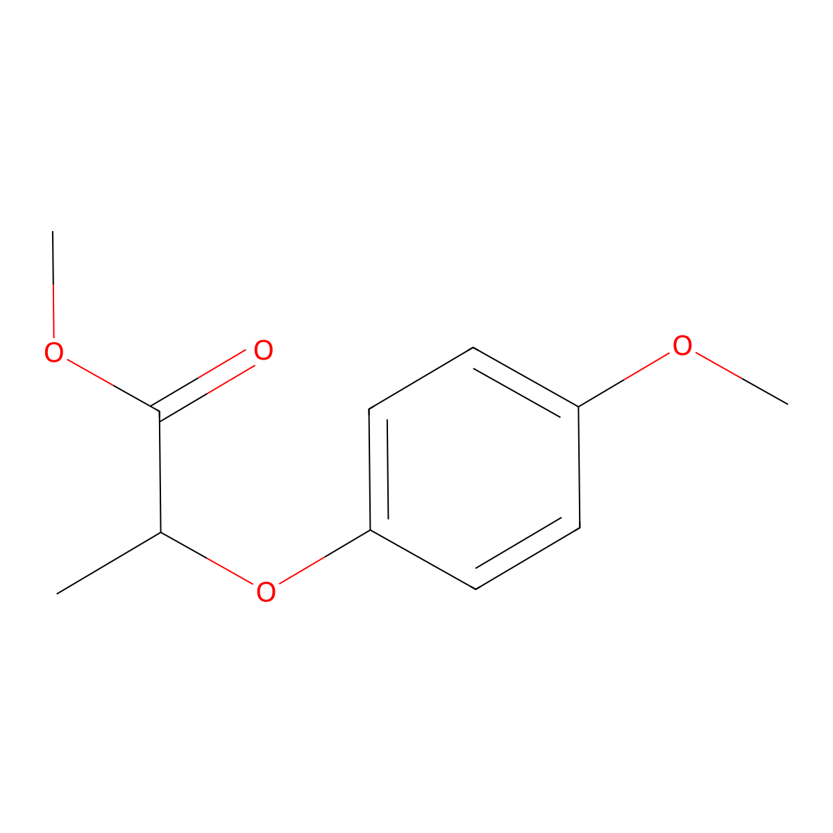Methyl 2-(4-methoxyphenoxy)propanoate molecular structure, CAS 69033-92-7