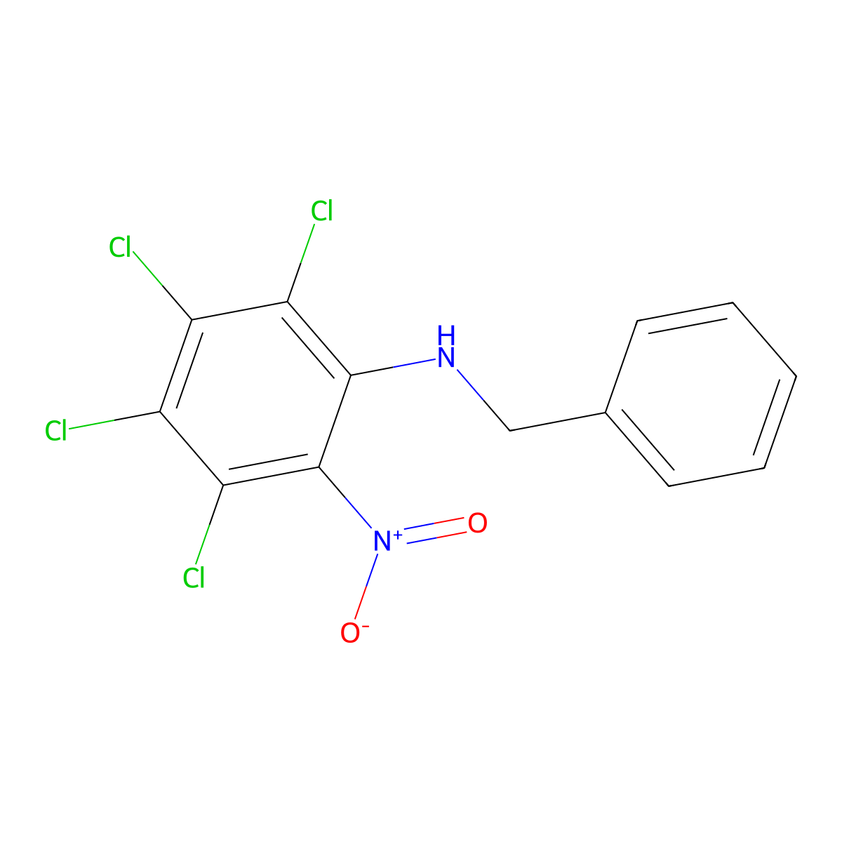 2-(Benzylamino)-3,4,5,6-tetrachloronitrobenzene molecular structure, CAS 69035-11-6