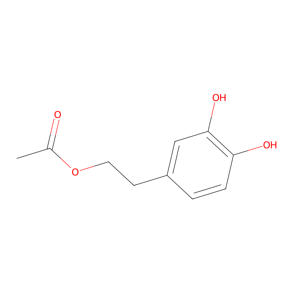 Hydroxytyrosol Acetate molecular structure, CAS 69039-02-7